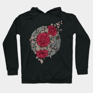 Vintage red flowers Hoodie